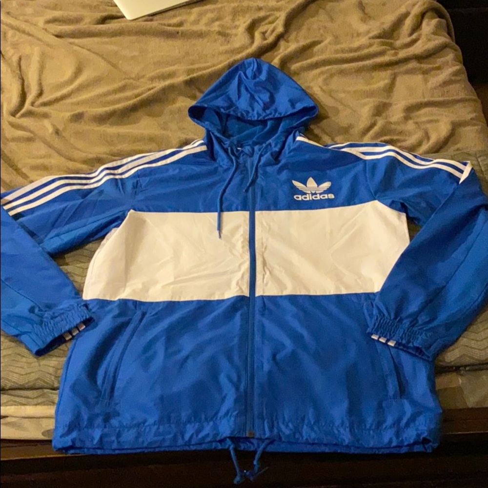 Hooded adidas track jacket